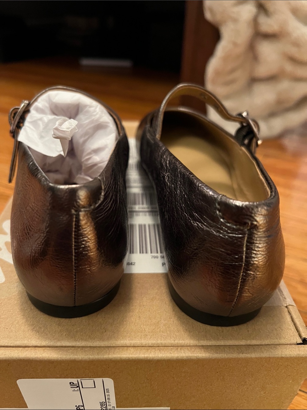 Madewell Metallic Bronze Mary Jane Flats with Buckle Strap - Picture 4 of 5